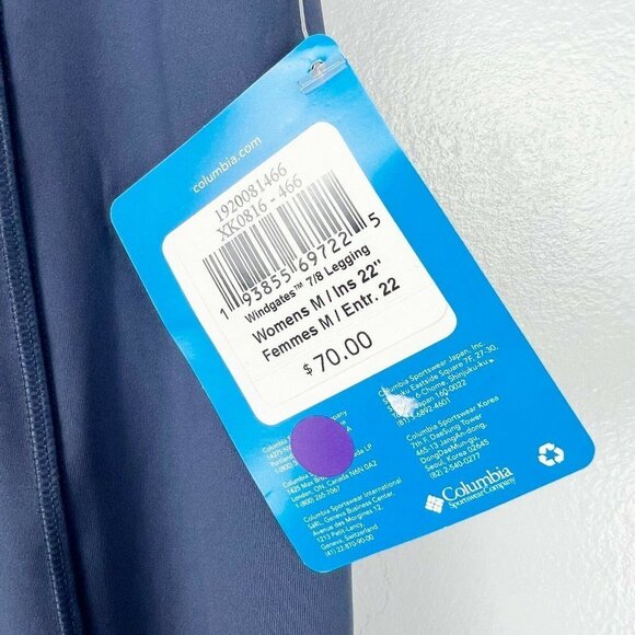 Columbia Windgates 7/8 Leggings High Rise UPF 50 Pocket NWT B8 - Picture 5 of 7